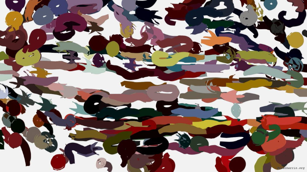 Image 'reflets — paint action sequence — iterative processes 1 2'.