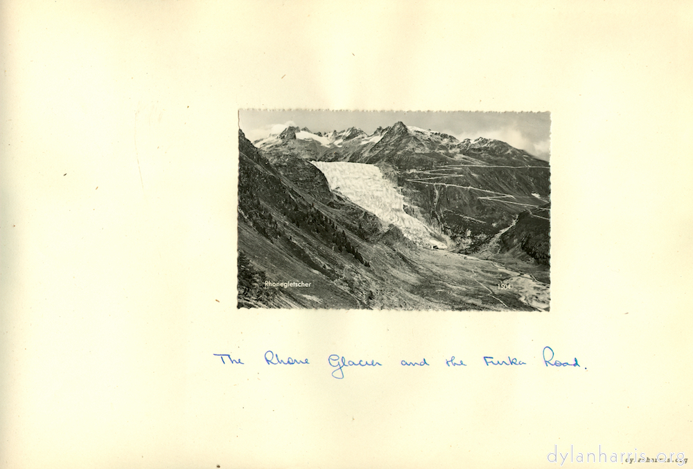 image: The Rhone Glacier and the Furka Road.