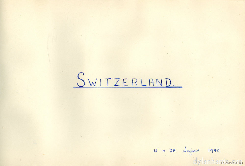 image: Switzerland 15 to 28 August 1948.