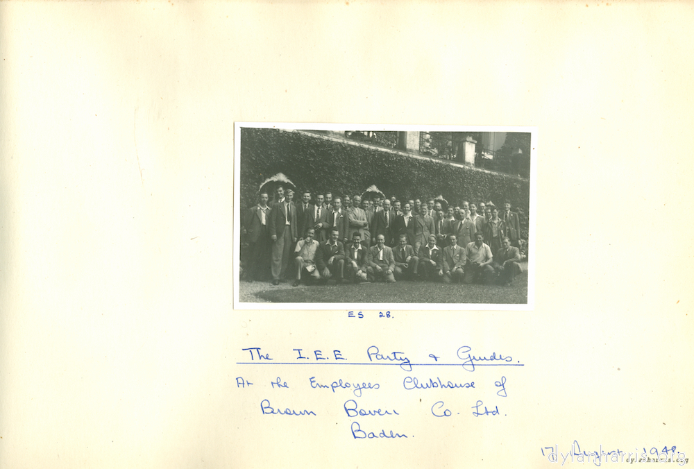 The I.E.E. Party & Guides. At the Employees Clubhouse of Brown Baveri Co. Ltd. Baden 17 August 1948.