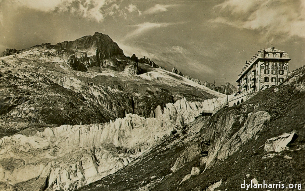 Postcard [[ The Rhone Glacier and Hotel Belvedere 7,540 feet. ]]