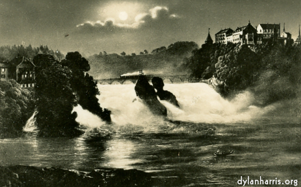 Image: Postcard: Rheinfalls and Castle Laufen Neuhausen