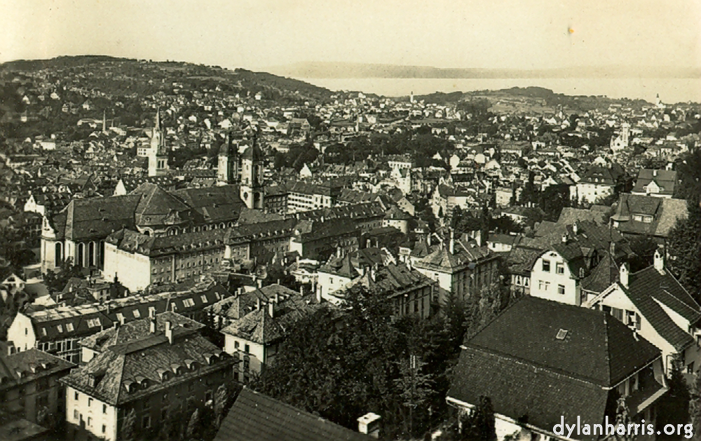 image: Postcard [[ View of Lake Constance, St. Gall (no it isn’t, it’s the town of St. Gall — DJH). ]]